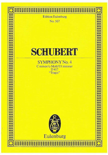 Schubert Simfonia nr.4 ''tragică'' în do minor Partitura de buzunar