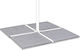 Bizzotto Stand de umbrelă din Ciment White 100x100cm 4buc