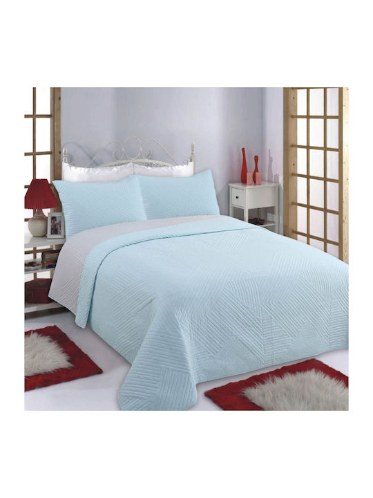 Silk Fashion Diamond Set Coverlet Single Sky Blue 160x220cm 2pcs