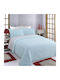 Silk Fashion Diamond Set Coverlet Single Sky Blue 160x220cm 2pcs