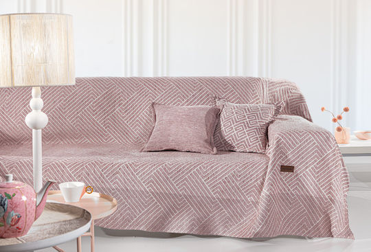 Guy Laroche Ριχτάρι Τριθέσιου Καναπέ Goya 180x300εκ. Old Pink