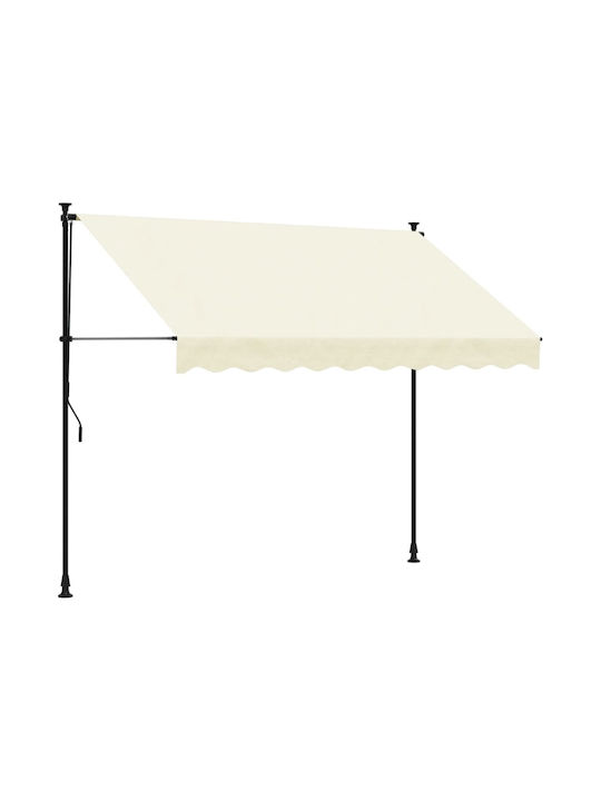 vidaXL Terrace Tent with LED Light Beige 2.5x1.5cm