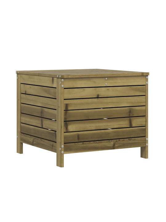 Wooden Cube Garden Stool Outdoor Brown 62x63.5x...