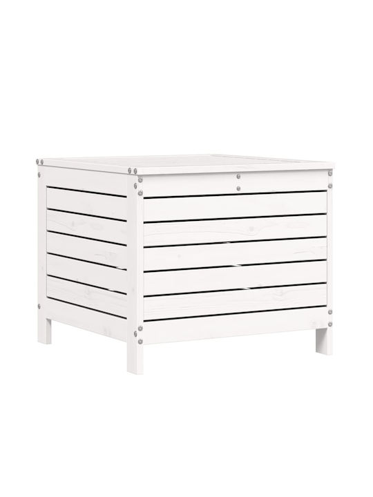 Wooden Garden Stool Cube Outdoor White 62x63.5x53.5cm