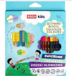 Easy Stationery Double-sided Triangular Coloured Pencils 48 Colours Easy Stationery Double-sided Triangular Coloured Pencils 48 Colours