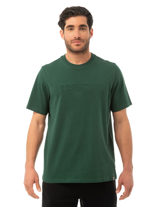 Be:Nation T-shirt Bărbătesc cu Mânecă Scurtă Verde