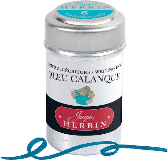 Jacques Herbin Ink Cartridges 6pcs Bleu Calanque 20114t