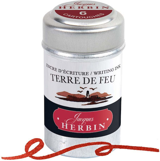 Касети за мастило Jacques Herbin 6бр Terre De Feu 20147t