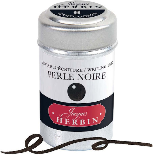 Касети с мастило Jacques Herbin 6бр Perle Noire 20109t