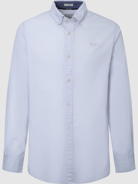 Peyton Long Sleeve Cotton Shirt in Narrow Fit White