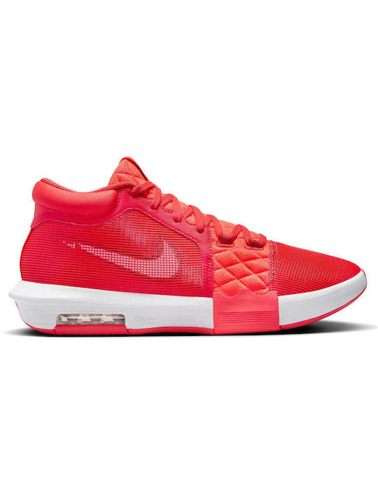 Nike LeBron Witness VIII Ψηλά Μπασκετικά Παπούτσια Light Crimson / Bright Crimson / Gym Red / Λευκό