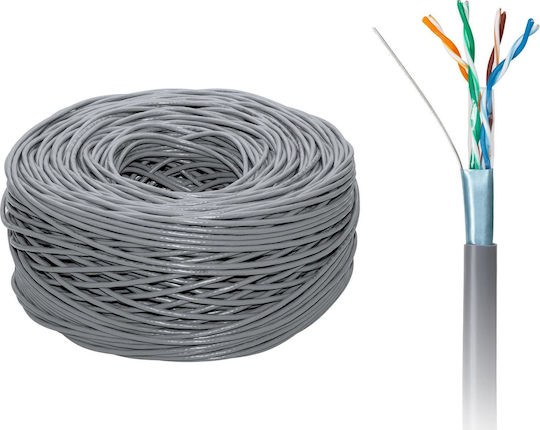 Cabletech U/UTP Cat.5e (Gigabit) Мрежов Кабел Ethernet 305м Сив
