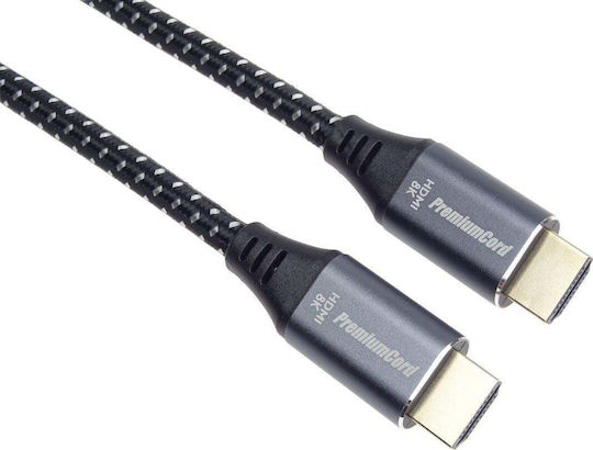 PremiumCord HDMI 2.1 Ultra High Speed 48Gbps 4K 120Hz HDR VRR Cable HDMI Male - HDMI Male 1m Gray