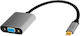 LogiLink Convertor USB-C / VGA masculin în USB-C / VGA feminin Gri 1buc CUA0104