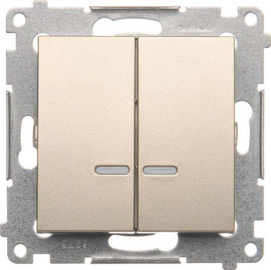 Kontakt-Simon Waterproof Wall Switch Double Without Frame Gold