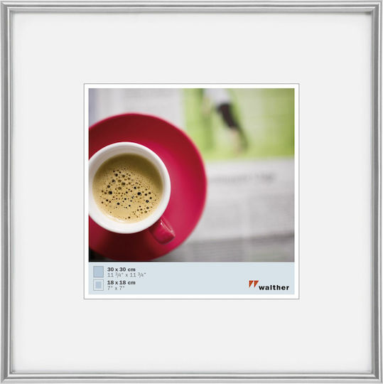 Walther Silver Photo Frame with Gray Frame