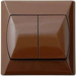 Ospel Akcent Recessed Wall Switch Double with B...