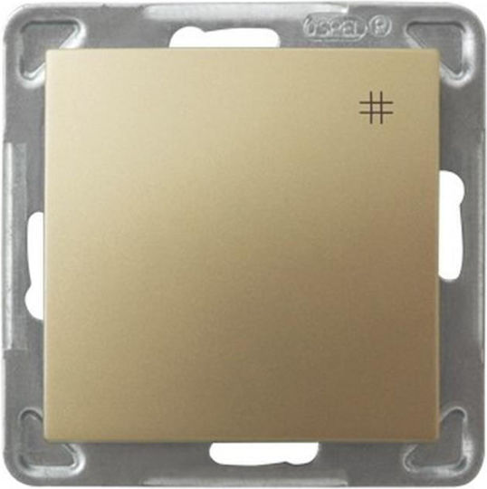 Ospel Recessed Wall Switch Lighting One-Way without Frame Medium Gold
