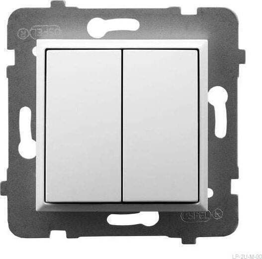 Ospel Recessed Wall Switch Lighting Two-Way without Frame White