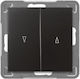 Ospel Recessed Wall Switch Roller Double without Frame Grey