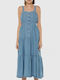 Pepe Jeans Midi Dress with Ruffle Blue