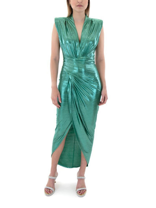 Zoya Maxi Dress with Slit Green