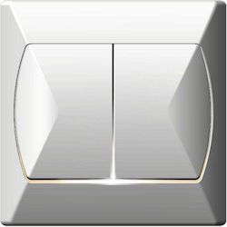 Ospel Akcent Recessed Wall Switch Double with F...