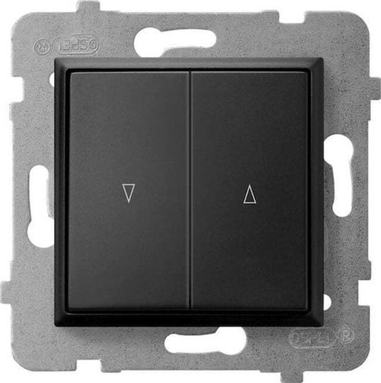Ospel Vertiefter Elektrischer Wandtaster Rollläden Zwei-Wege Ohne Rahmen Schwarze