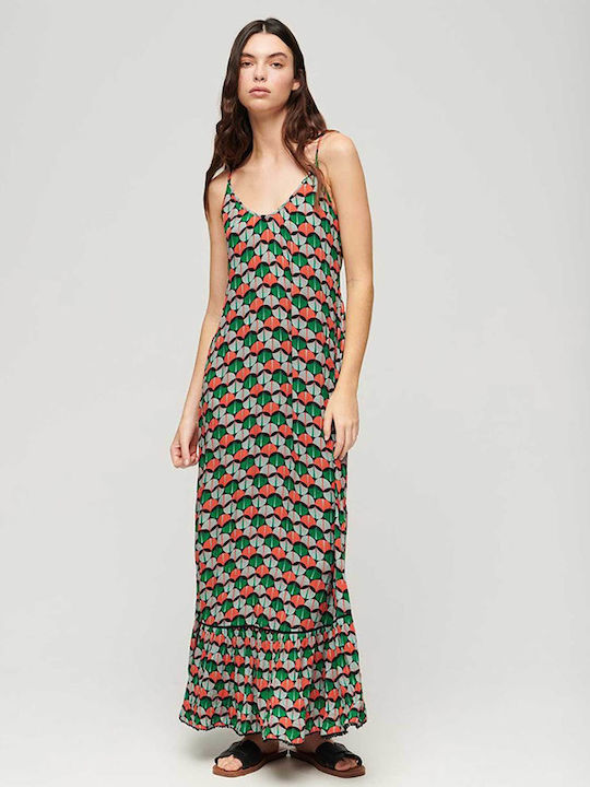 Superdry Ovin Maxi Slip Dress Kleid mit Rüschen...