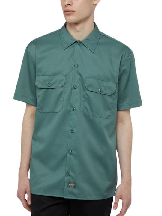 Dickies Shirt Men's Shirt Short Sleeve Cotton Forest