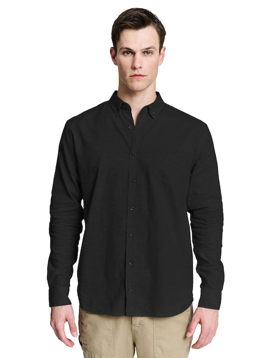 Staff Hummel Long-sleeved Denim Shirt Black