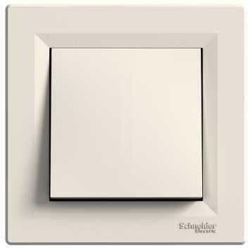 Schneider Electric Asfora Recessed Wall Switch Lighting One-Way with Frame Ecru