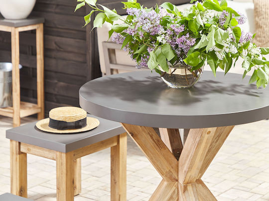 Τραπέζι για Μικρούς Εξωτερικούς Χώρους Grey 90x90x76εκ.