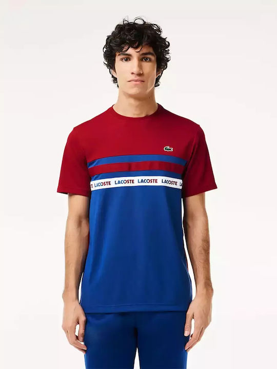 Lacoste Herren T-Shirt Kurzarm Blue/red