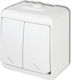 Karlik Waterproof Wall Switch Double with White Frame