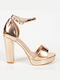 Platform Sandals with Block Heel Copper 13211