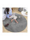 Strado Carpets Rutschfest Teppich Rund Zottelig Synthetisch,Polyester/Cotton/Leather Silver (light Grey)