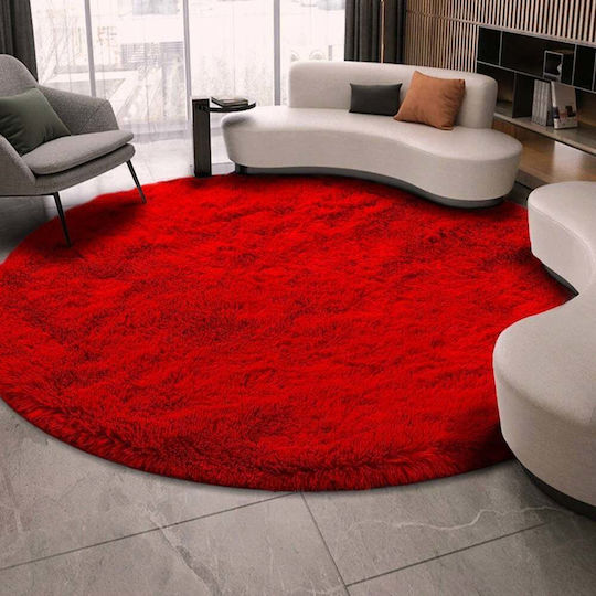 Strado Carpets Χαλί Αντιολισθητικό Shaggy Φ140cm Light Red Strado Carpets Χαλί Αντιολισθητικό Shaggy Φ140cm Light Red