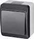 Elektro Plast Waterproof Wall Switch Lighting One-Way with Frame Gray