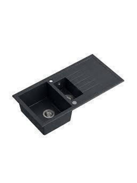 Alveus Drop-In Chiuvetă din Granit Sintetic L99.5xW50cm Negru
