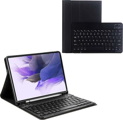 Strado Klappdeckel Kunststoff / Synthetisches Leder mit Tastatur Englisch US Schwarz Samsung Galaxy Tab S7 FE, Samsung Galaxy Tab S7 Plus