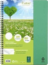 Clairefontaine Notepad 60 Sheets A4 with Blank Pages Green