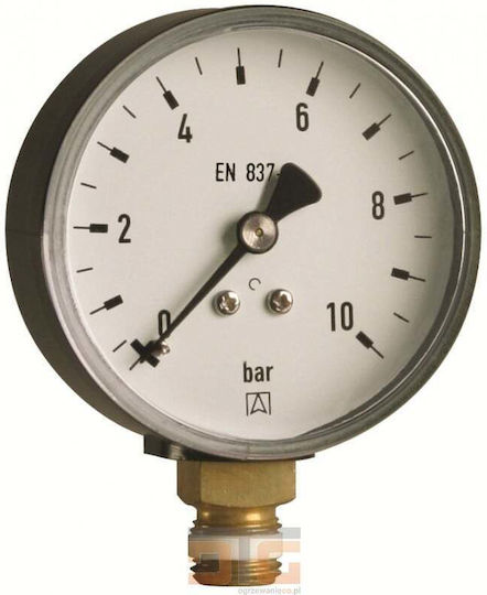 Rf Heating Pressure Gauge 63 Ax = 63mm 0-10bar 1/4 "cl 2.5 63514