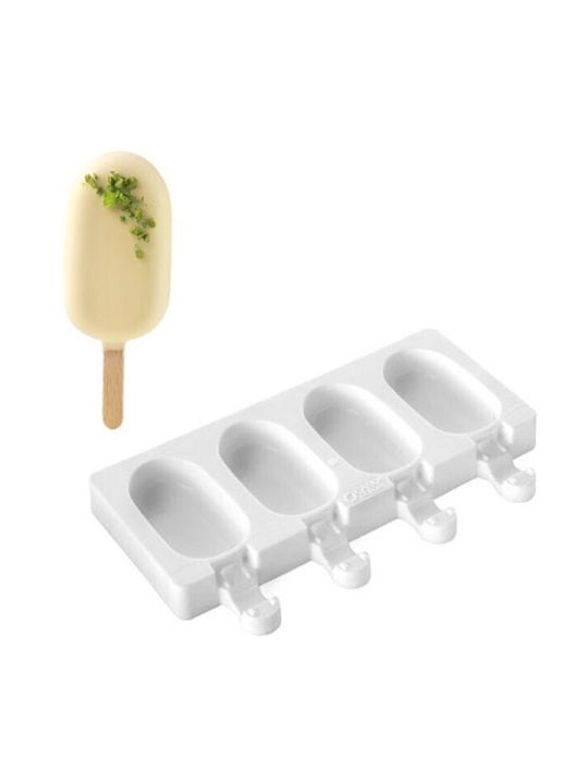 Silikomart Silicone Ice Cream & Ice Lolly 4 Cups Baking Pan 3.8x7.3x1.8cm