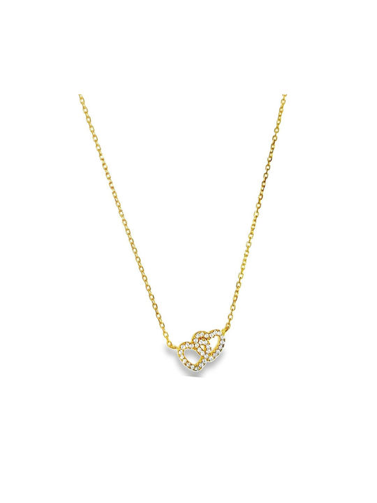 Xryseio Halskette mit Design Herz aus Vergoldet Silber mit Zirkonia