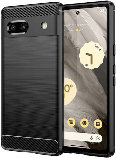 Spacecase Carbon Back Cover Σιλικόνης Μαύρο (Google Pixel 7a)
