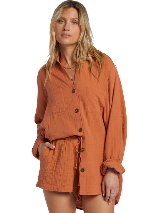 Billabong Swell Women's Long Sleeve Shirt Brown