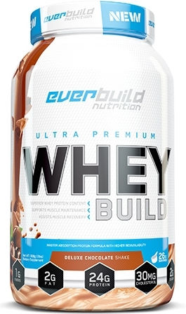 Everbuild Nutriton Ultra Premium Whey Build Протеин Суроватъчен с Вкус Chocolate Hazelnut Shake 908гр