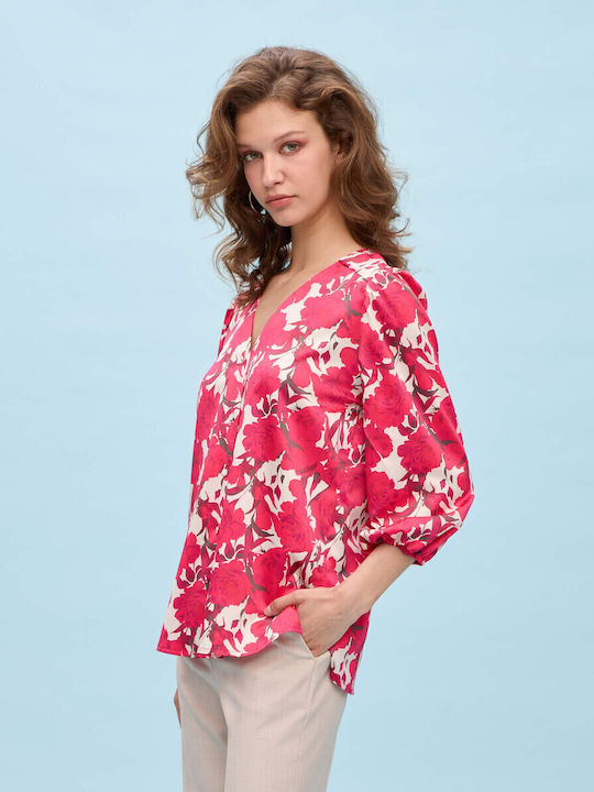 Πουκαμισο Εμπριμε Σατεν "flower Print" 57009 Passager