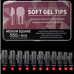 Soft Gel Neutral False Nail Square Tip 550pcs T02115494